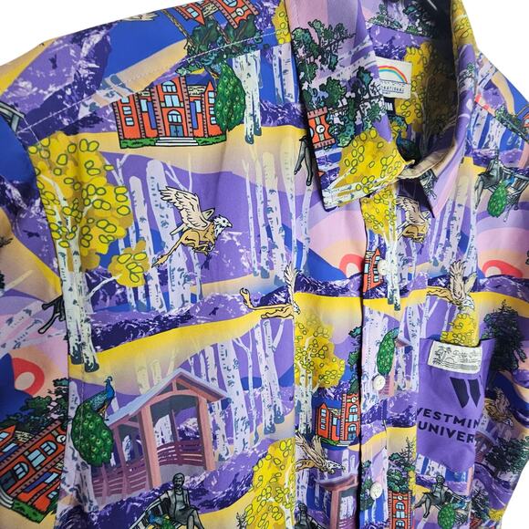 PSI International Shirt Men M Novelty Westminster University SS Button School - Picture 5 of 9